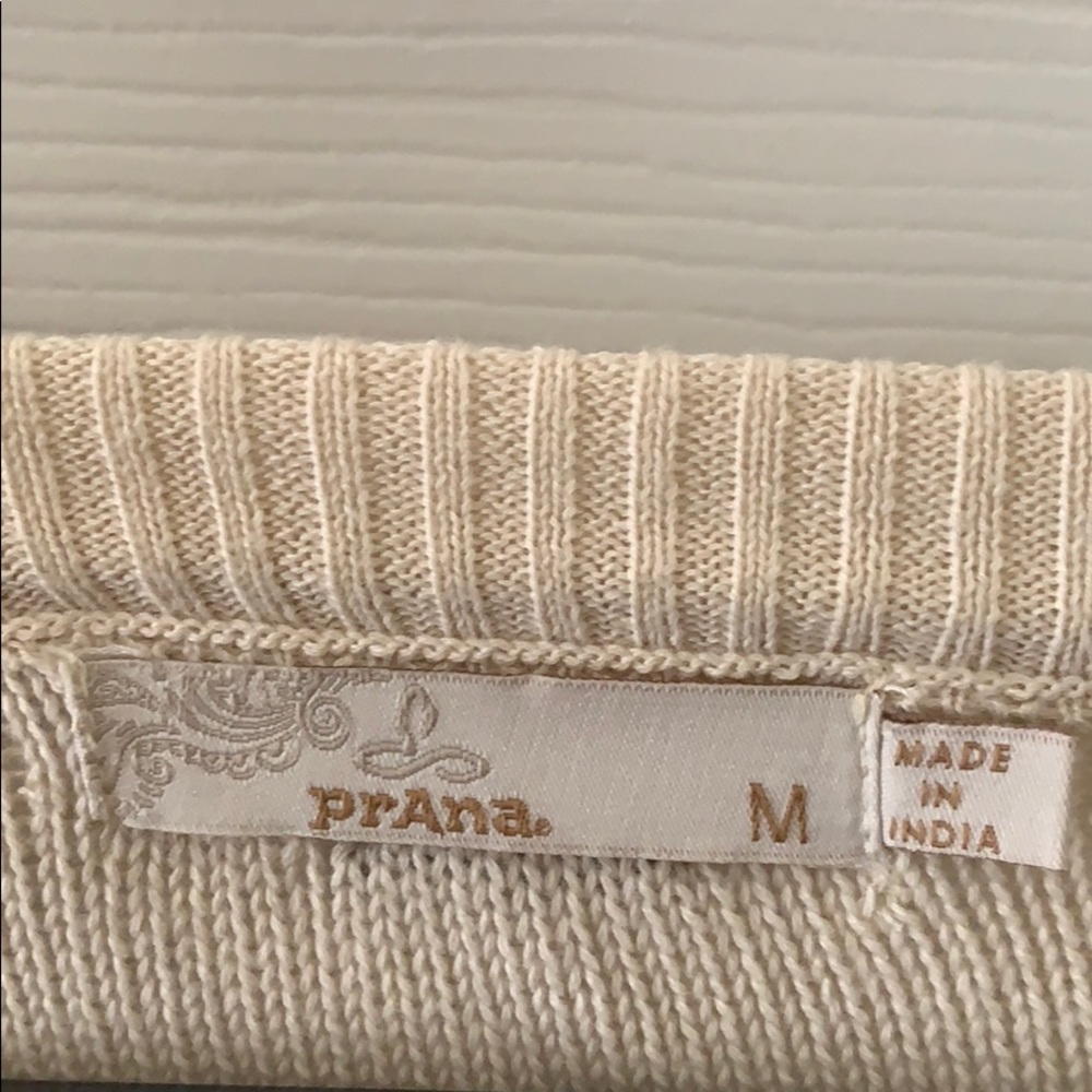 Prana Cream and Oatmeal Knit Sweater - Picture 2 of 6